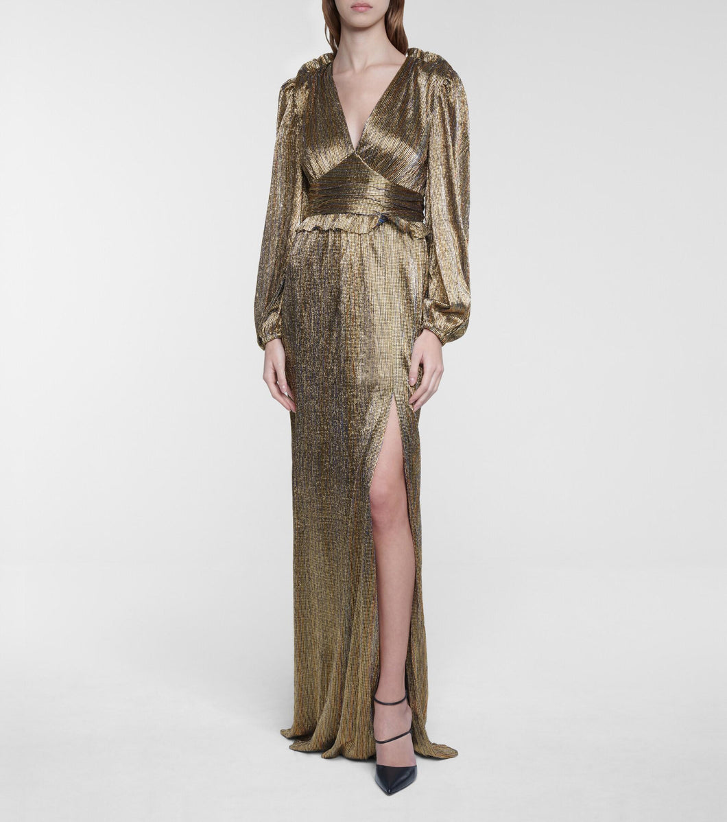Rebecca Vallance Rivero metallic maxi dress
